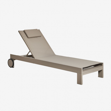 Reclining Aluminum Lounger With Akelia Cushion Brown Moka - Sklum