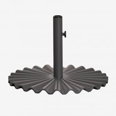 Carolys Round Steel Umbrella Base Grey Graphite - Sklum
