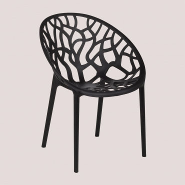 Pack Of 4 Ores Stackable Dining Chairs Carbon Black - Sklum