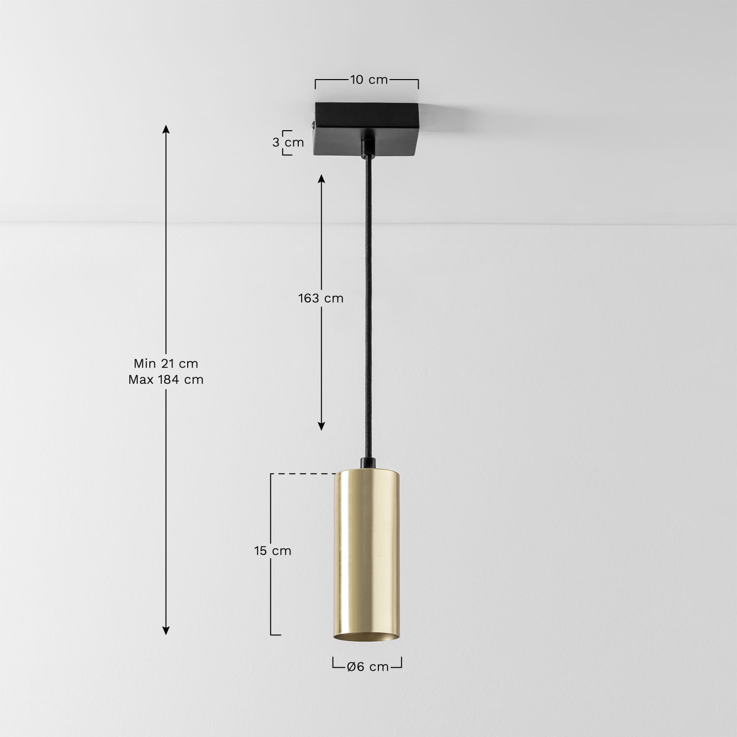 Baysal Metal Ceiling Lamp, MEASURES