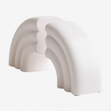 Set Of 2 Aldrin Cement Bookends White - Sklum
