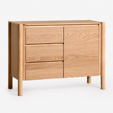 Rectangular Sideboard 110x45 Cm In Mdf With Munden Oak Veneer Brown Oak - Sklum