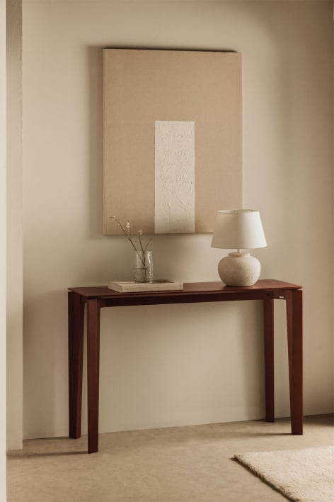 Rectangular hallway console 120x40 cm in MDF with Tanzania walnut veneer