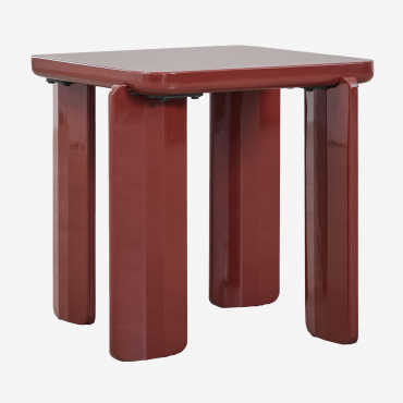 Square Side Table 50x50 Cm In Mdf Geneva Wine Red - Sklum