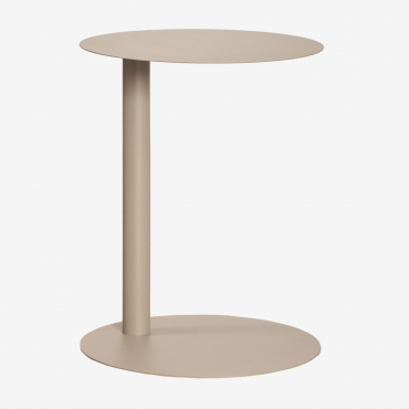Round Side Table Ø40 Cm In Steel Yannik Brown Frappé - Sklum