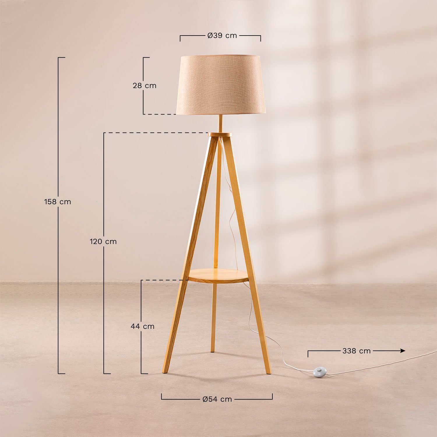 Floor Lamp Ripod , MEASURES