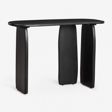 Console 110x45 Cm In Agathe Mango Wood Plain Black - Sklum