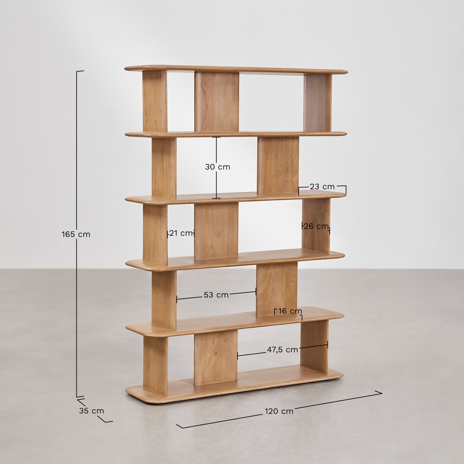 Miller mango wood shelf, MEASURES