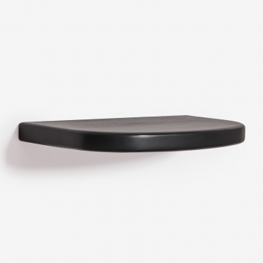 Floating Bedside Table 45x25 Cm In Agathe Mango Wood Plain Black - Sklum