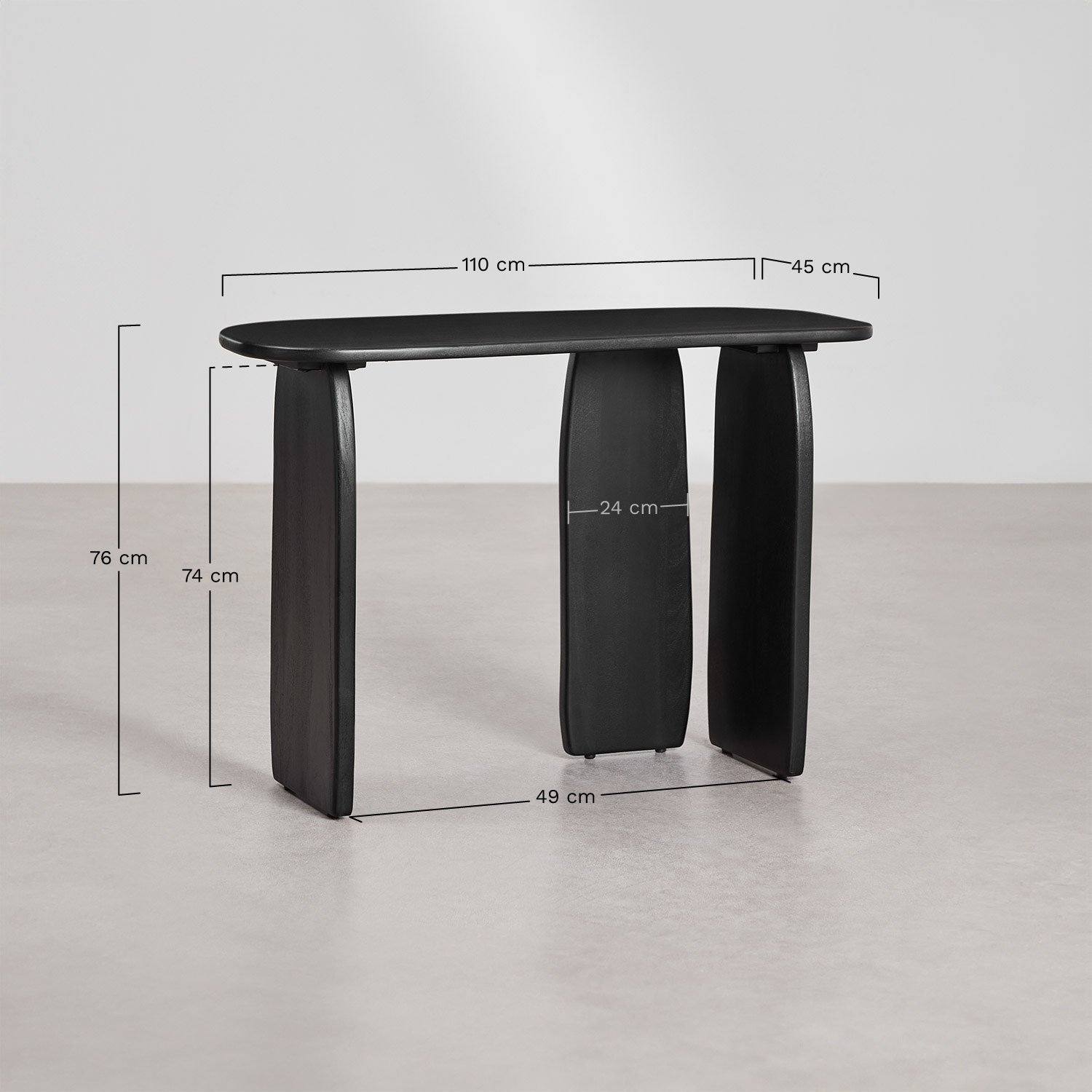 Agathe mango wood 110x45 cm hallway console table, MEASURES