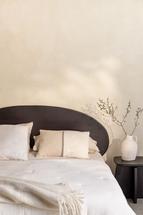 Headboard ↔︎180 cm in Agathe mango wood - Plain Black