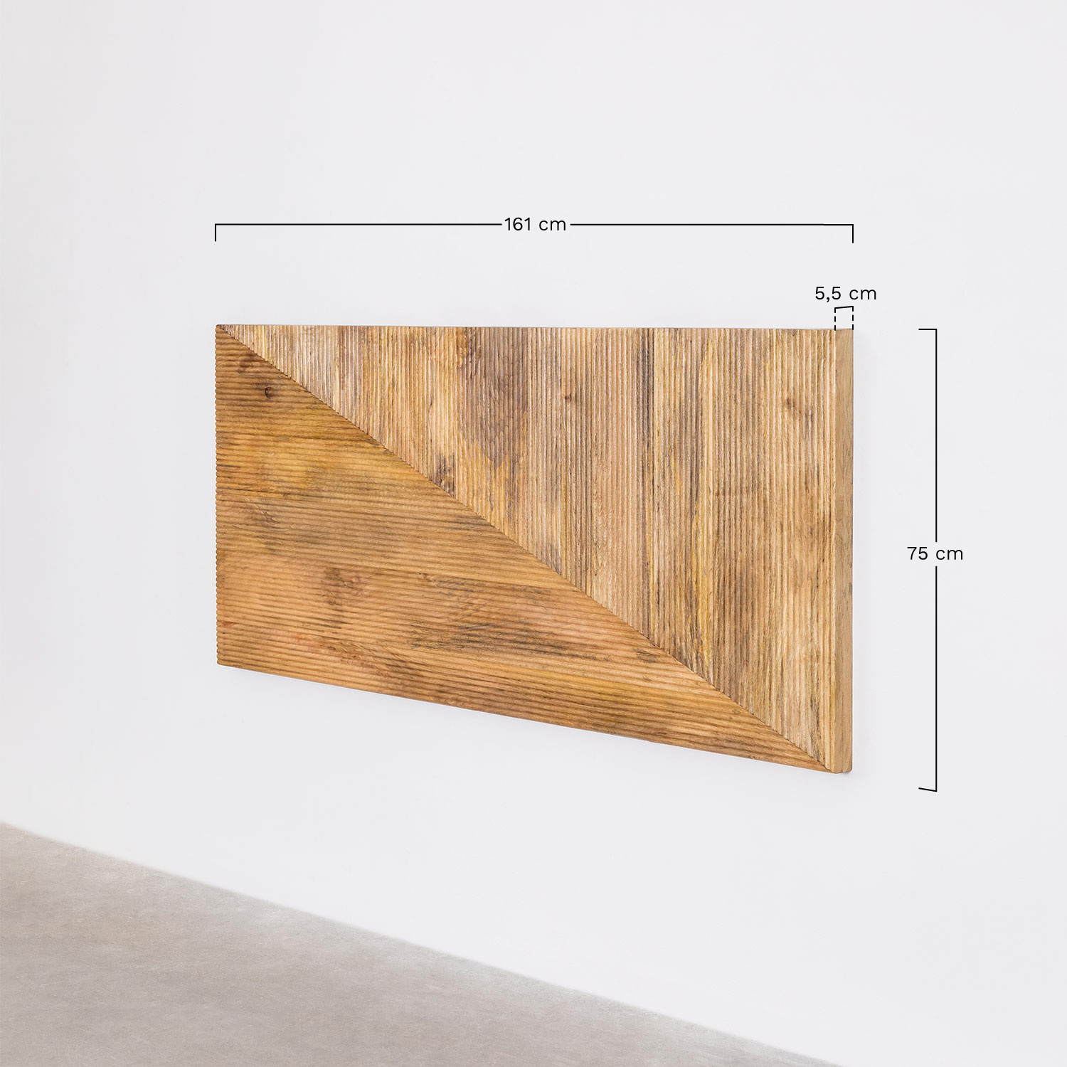 Headboard for 150 cm bed in mango wood Baty Design   , MEASURES