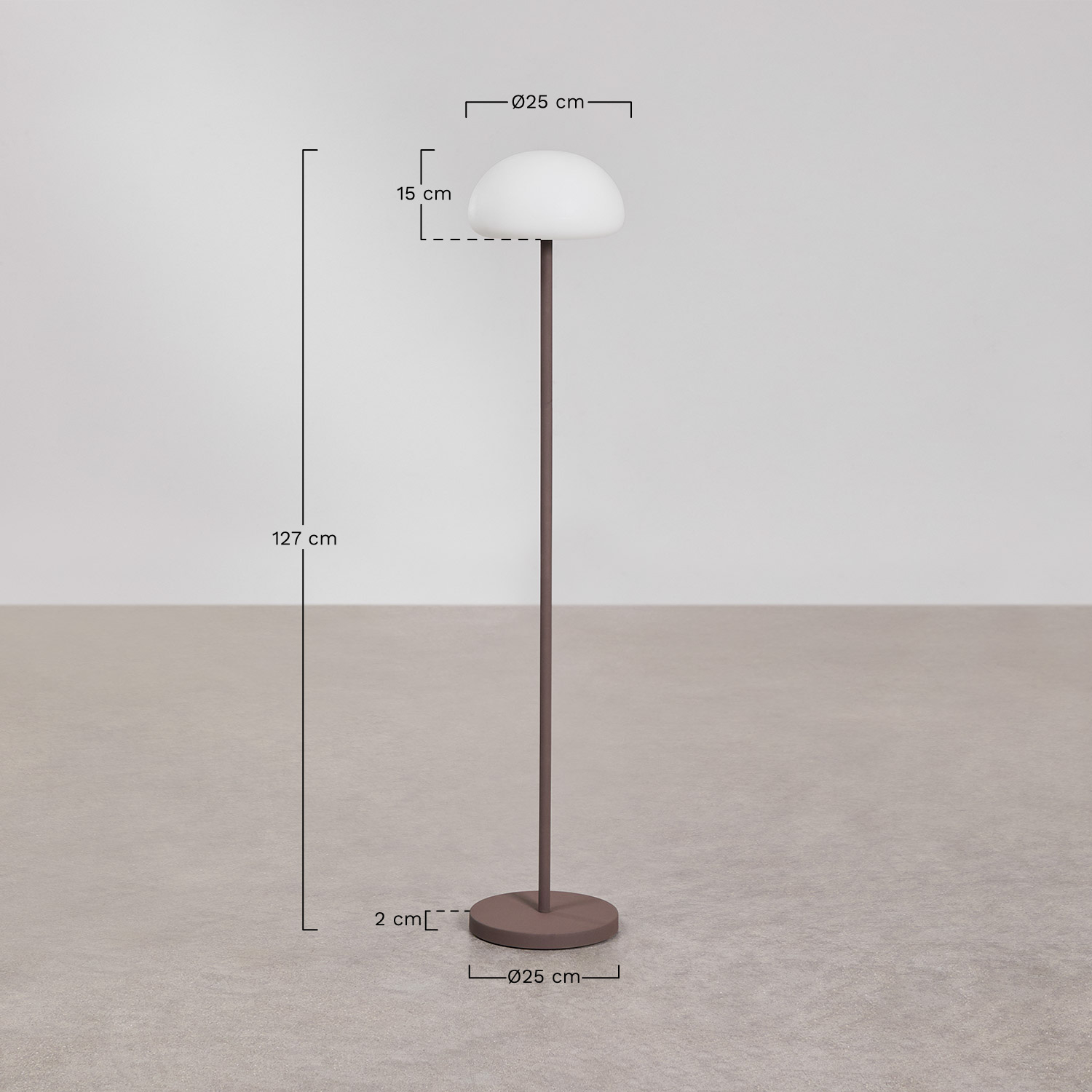 Zeliro wireless outdoor LED floor lamp in iron, MEASURES