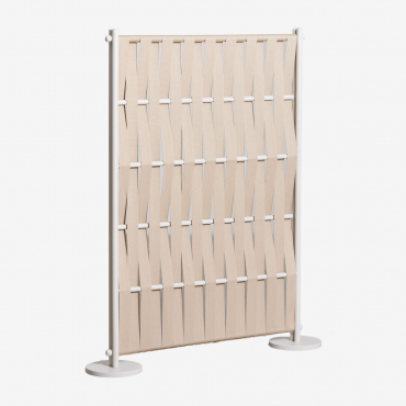 Pack Of 2 Garden Screens In Aluminum And Tunas Rope Almond Beige & 105 X 150 Cm - Sklum
