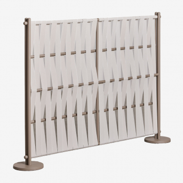 Pack Of 2 Tunas Screens In Aluminum And Rope Beige Cream & 160 X 120 Cm - Sklum