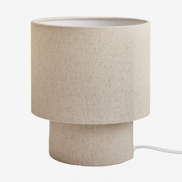 Gioura Linen And Iron Table Lamp Beige Nature & ↑20 Cm - Sklum