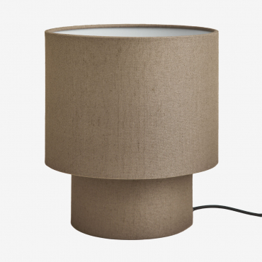 Gioura Linen And Iron Table Lamp Grey Taupe & ↑20 Cm - Sklum