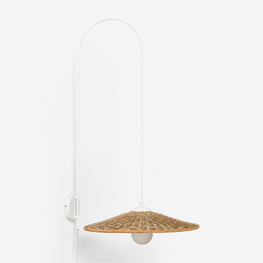 Sopant Outdoor Wall Lamp In Iron And Synthetic Rattan White & ↑100 Cm - Sklum