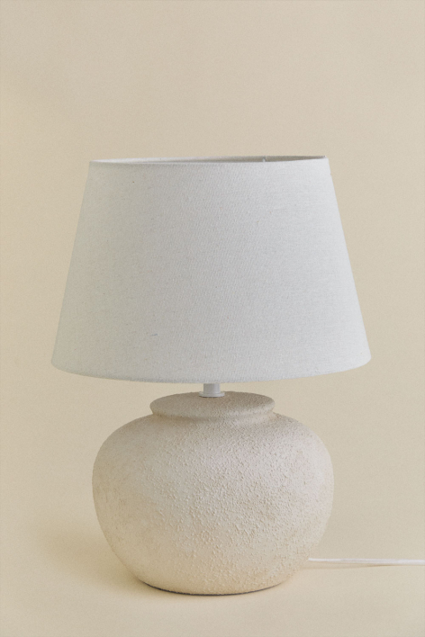 Kenaris ceramic and linen table lamp
