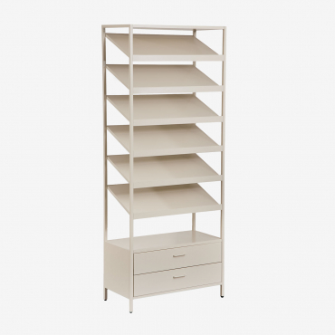 Janine Steel Shoe Rack With Drawers Tapioca Beige - Sklum