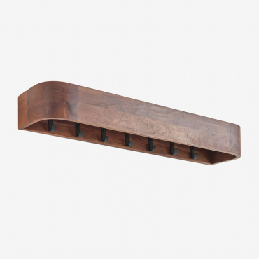Acacia Wood Wall Coat Rack Frigia Dark Acacia Brown & ↔︎ 100 Cm - Sklum