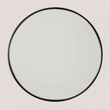 Round Wall Mirror Ø50 Cm In Iron Alnie Black - Sklum
