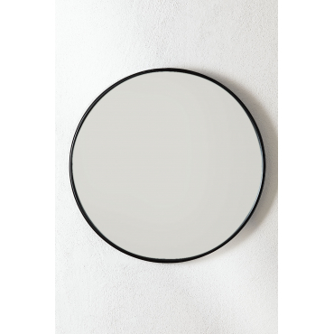 Round Wall Mirror Ø50 Cm For Bathroom In Iron Alnie Black - Sklum