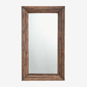 Juvira Rectangular Wall Mirror In Recycled Wood 100 X 180 Cm - Sklum