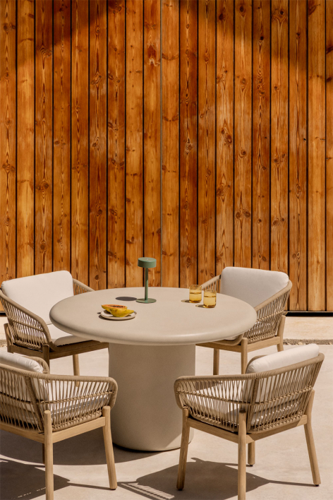 Namara round garden table in cement - Ø120 cm