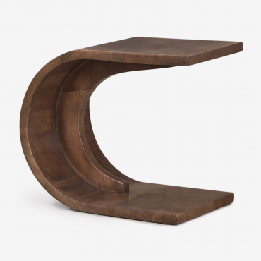 Rigi Wood Bedside Table 45x30 Cm Dark Handle Wood - Sklum