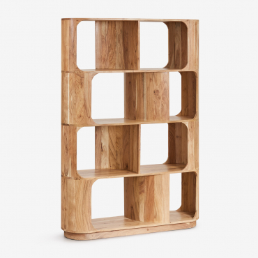 120x170 Cm Bookshelf In Diepe Wood Rustic Acacia Brown - Sklum