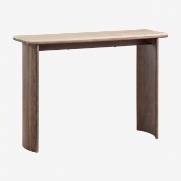 105x35 Cm Console In Travertine And Casilda Acacia Wood Travertine - Sklum