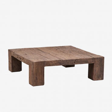 Square Coffee Table 100x100 Cm In Recycled Juvira Wood 100 X 100 Cm - Sklum