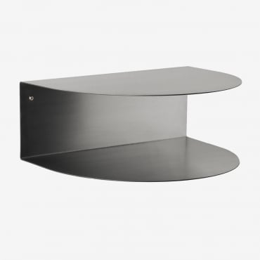 Taifa 40 Cm Steel Wall Shelf ↔︎ Grey Brass - Sklum
