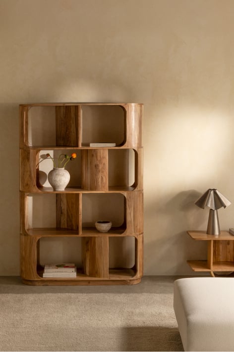 120x170 cm bookshelf in Diepe wood - Rustic Acacia Brown