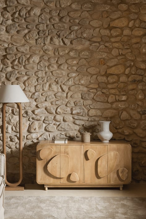 Rectangular sideboard 140x40 cm in mango wood Joel