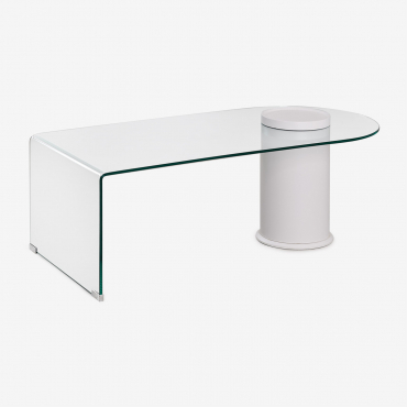 Coffee Table 120x60 Cm In Tempered Glass Soloy Clear - Sklum