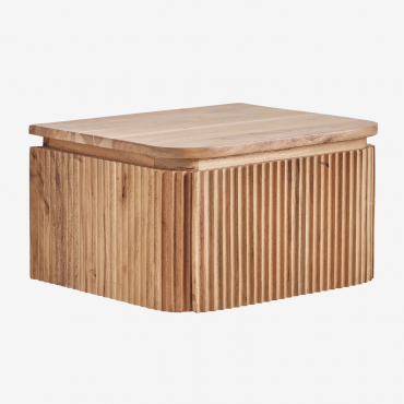 Floating Nightstand 35x30 Cm In Acacia Wood Biljandi Rustic Acacia Brown - Sklum