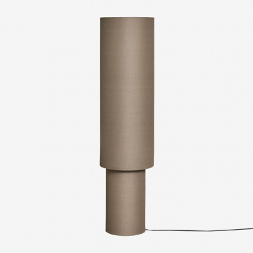 Gioura Linen And Iron Floor Lamp Grey Taupe & ↑125 Cm - Sklum