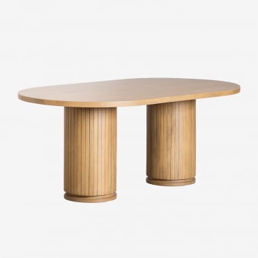 Oval Dining Table 200x110 Cm In Mango Wood Analis 200 X 110 Cm - Sklum
