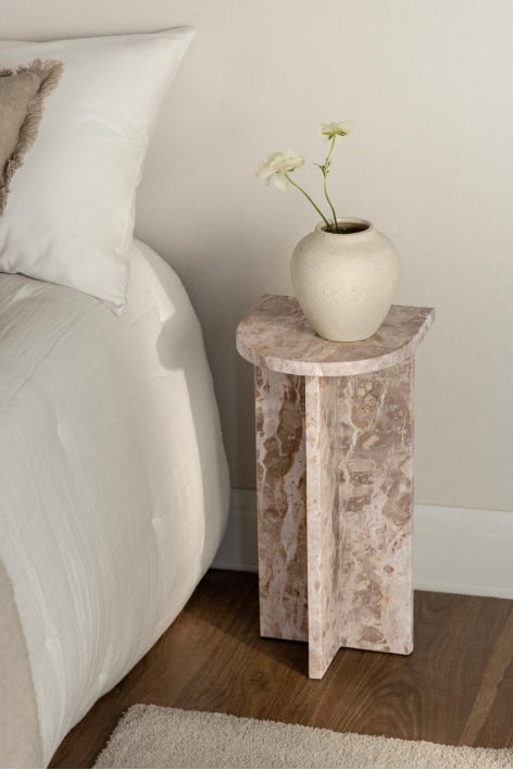 Pack of 2 natural stone Corwel nightstands
