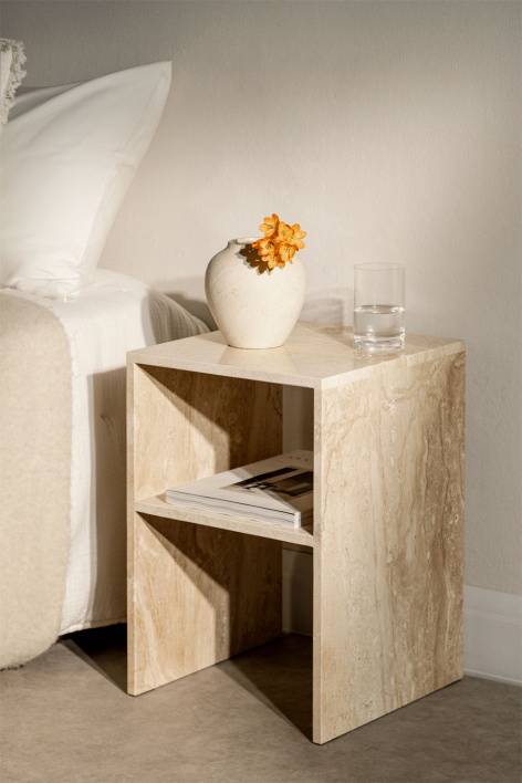 Pack of 2 nightstands 35x35 cm in Gabrielle marble