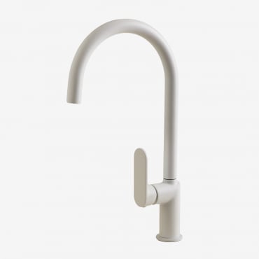 High Spout Kitchen Faucet In Brass Alameda Grey Brass - Sklum