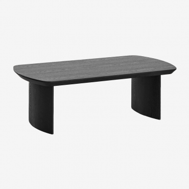 Rectangular Coffee Table 120x60 Cm In Mdf Tuareg Plain Black - Sklum