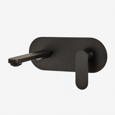 Alameda Brass Wall-mounted Basin Tap Black - Sklum