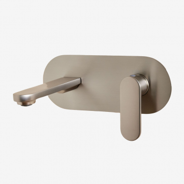 Alameda Brass Wall-mounted Basin Tap Grey Brass - Sklum