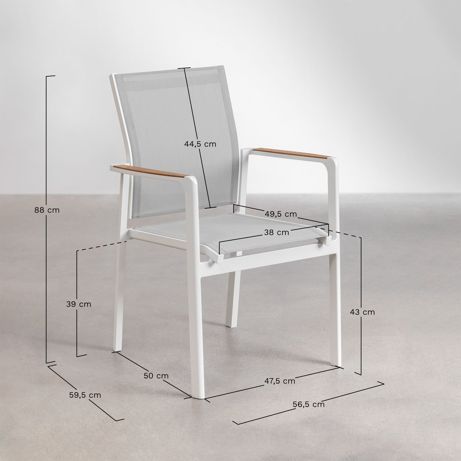 Taneli oval table set, 260x110 cm, made of aluminum and teak wood, and 10 Elvira stackable aluminum garden chairs., MEASURES