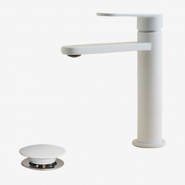 Alameda Brass Basin Tap Set And Orveta Stainless Steel And Brass Click-clack Basin Drain Valve White & ↑20 Cm & Valve Without Overflow - Sklum