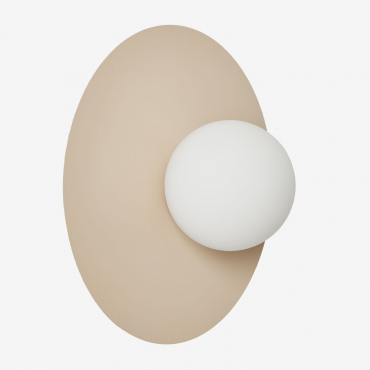 Anine Metal And Glass Bathroom Wall Light Tapioca Beige & Ø30 Cm - Sklum