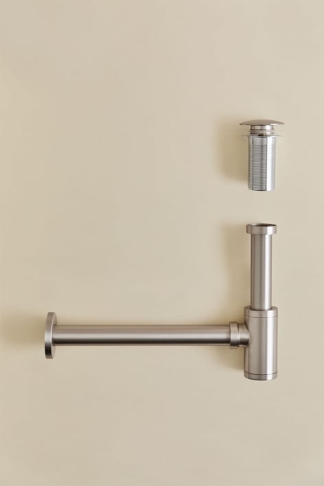 Bibur stainless steel sink trap set and Orveta Click-Clack sink drain valve